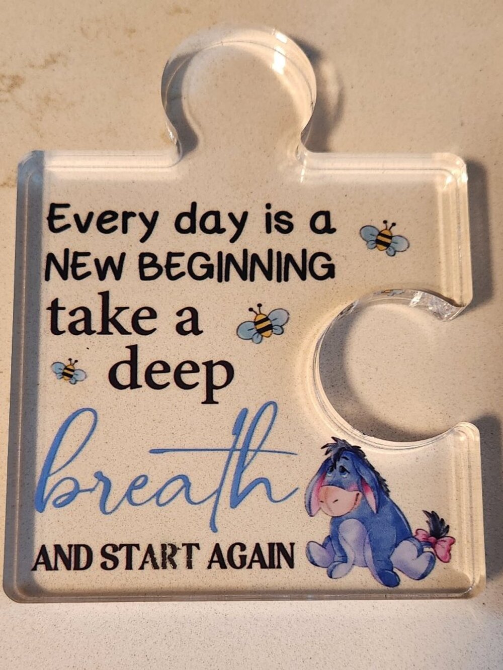 Eeyore Inspirational Puzzle Decor 4" x 3"